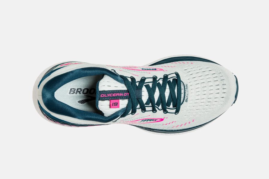 Brooks Glycerin Gts 19 Road Löparskor Dam - Vita/Rosa - 8162-IPJAT